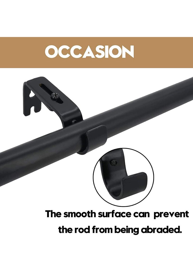 Curtain Rod Bracket Adjustable Fits up to 1 inch Curtain Rod Set of 6 Sturdy Extendable Curtain Rod Holder Metal Single Rod Bracket for Wall Black - Image 5