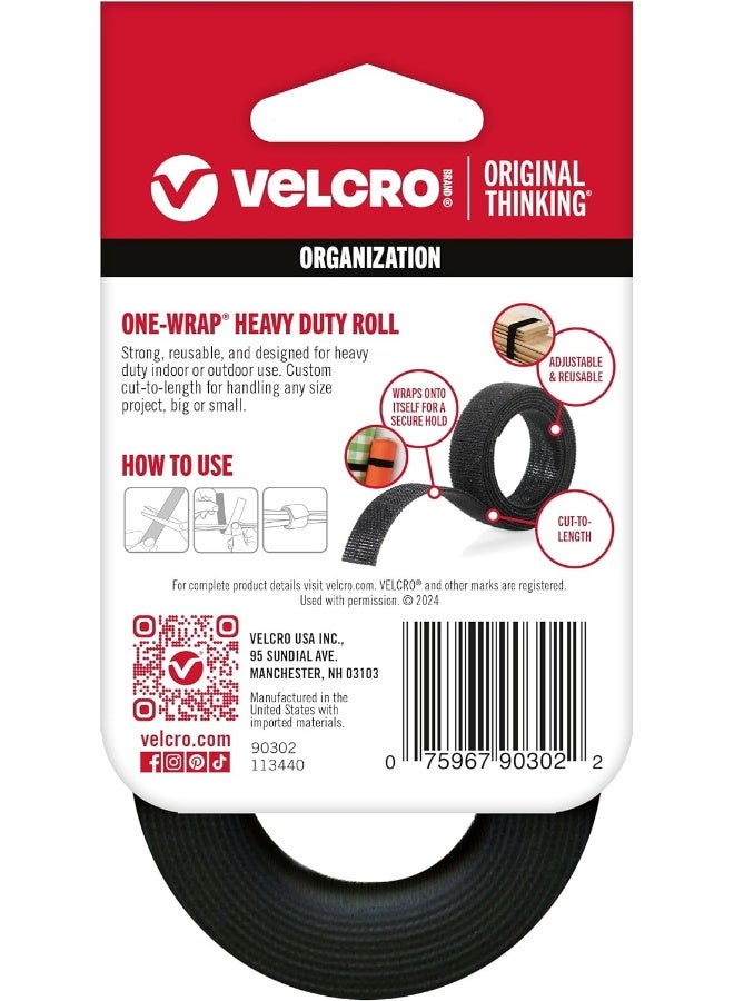 VELCRO Brand حزام فيلكرو العلامة التجارية 3/4x38 أسود - Image 2