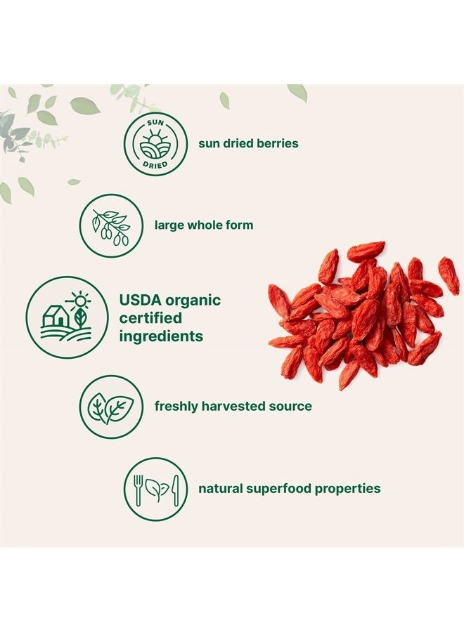 Micro Ingredients Organic Goji Berries, 32 Ounces | 100% Natural Sun-Dried Whole Fruit | Sulfate & Additive Free | Large Berry Form, Great Flavor for Drinks, Snacks, & Beverages | Non-GMO & Vegan - Image 3