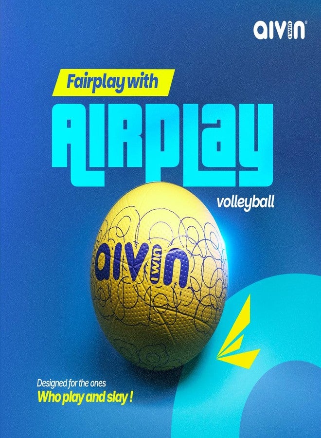 AIVIN كرة طائرة AIVIN AIRPLAY - قبضة احترافية، كرة تدريب للعب في الأماكن المغلقة والمفتوحة، مصنوعة من المطاط المصبوب، مثانة ملفوفة بخيوط البوتيل، مصممة للمبتدئين، للعب على جميع الأسطح الداخلية والخارجية - مقاس 4 - Image 2