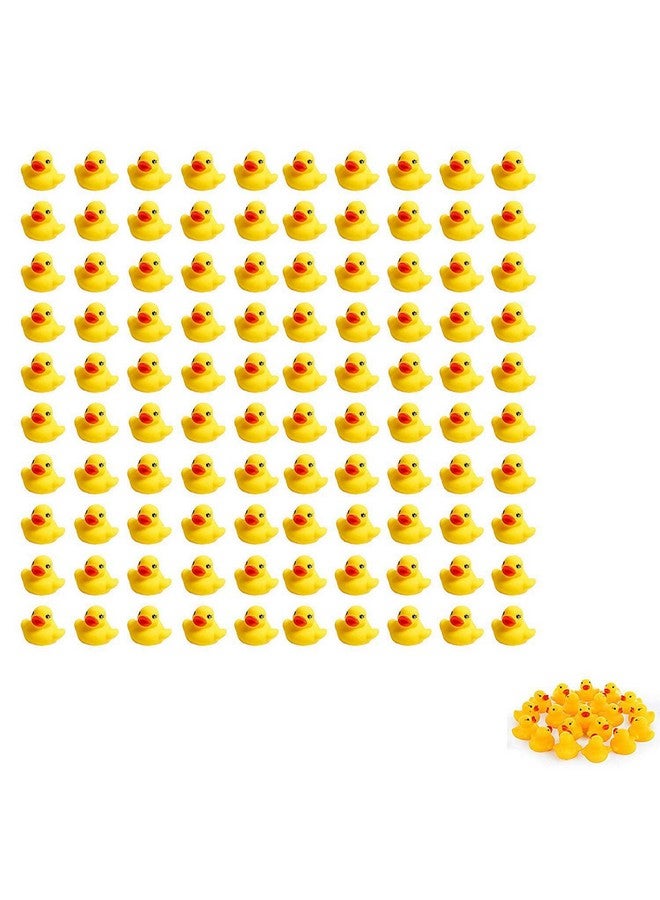 SOHAPY 100Pcs Mini Yellow Rubber Ducks Tiny Baby Shower Rubber Ducks, Squeak Fun Baby Yellow Rubber Bath Toy float Fun Decorations for Shower Birthday Party Favors Cupcake Carnival Game Gift (100Pcs) - Image 1