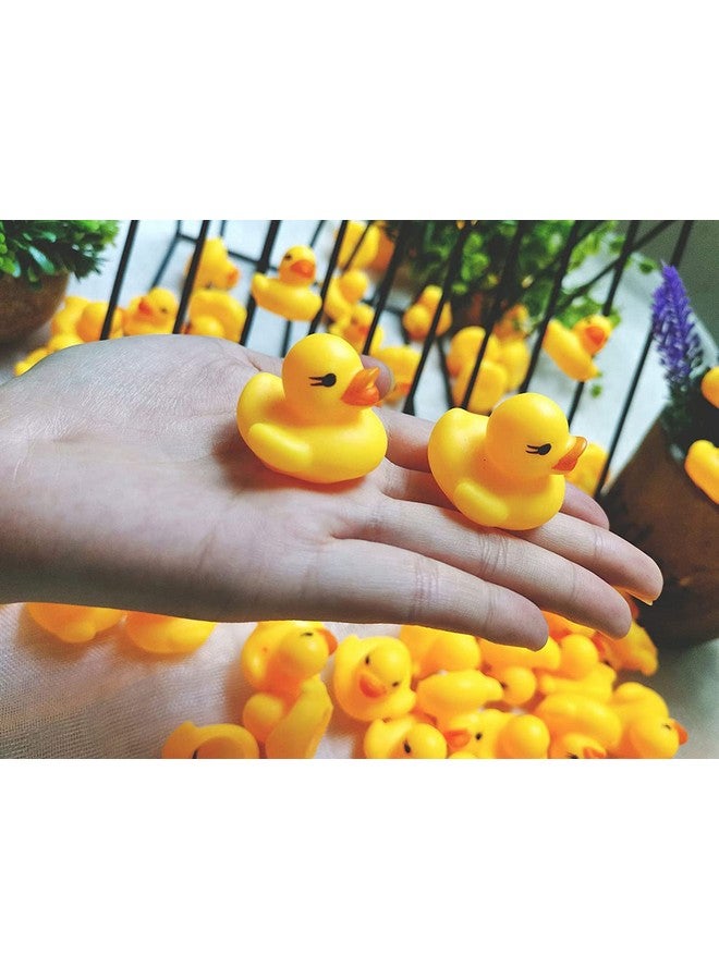 SOHAPY 100Pcs Mini Yellow Rubber Ducks Tiny Baby Shower Rubber Ducks, Squeak Fun Baby Yellow Rubber Bath Toy float Fun Decorations for Shower Birthday Party Favors Cupcake Carnival Game Gift (100Pcs) - Image 3