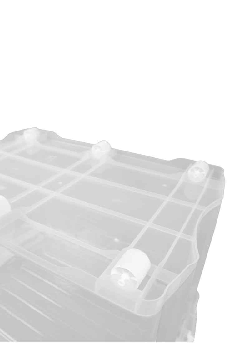 Concept home - Plastic Storage Box Multipurpose Transparent Plastic Storage Box With Wheels And Lockable Lid 50L Clear/White - Image 1