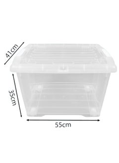 Plastic Storage Box Multipurpose Transparent Plastic Storage Box With Wheels And Lockable Lid 50L Clear/White - pzsku/Z74E1B0D040B47BCB9390Z/45/_/1739803570/a47d49fa-d244-4481-973b-922d1be17221