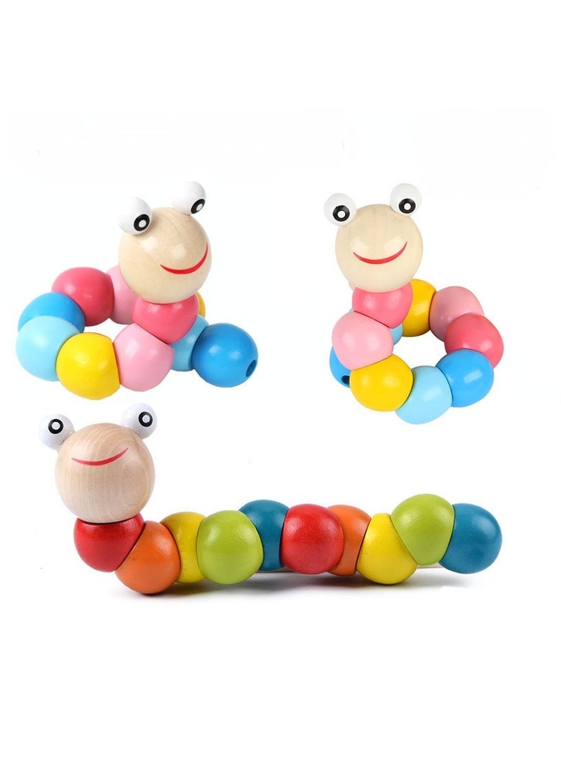 Little Sunshine Baby Toys 6 to 12 Months, 12-18 Months, 3-6 Months Developmental, Tummy Time Toys Crawling Toys - Infant Toys - Caterpillar Twisting Baby Boy and Baby Girl Toys (2 Pack) - Image 1
