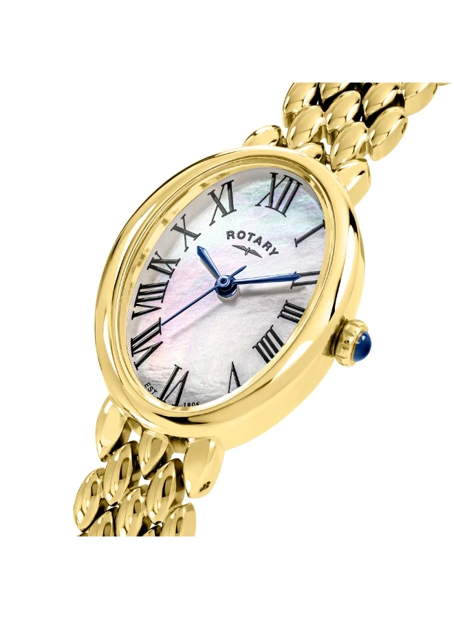 ROTARY Rotary Ladies Heritage Astoria Mother Of Pearl Dial Gold Plated Stainless Steel Pebble Bracelet Watch - RLB10024/07