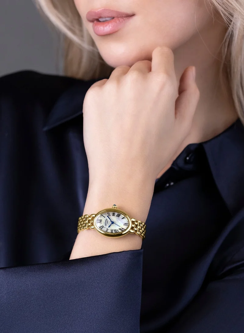 Rotary  Women's Heritage Astoria Analogue Watch, 22 mm, Mother of Pearl Dial, Gold-Tone Steel Bracelet for Women | Best Price UAE