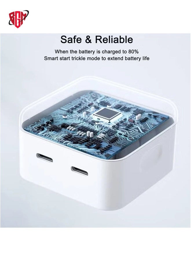 "USB-C Plug, 35W Dual USB-C Fast Charger Adapter + USB-C to Cable + USB-C to USB-C Cable Compatible with iPhone 14/14 Plus/Pro/Pro Max, 13, 12, 11, X, Samsung, iPad, Speaker, AirPods"