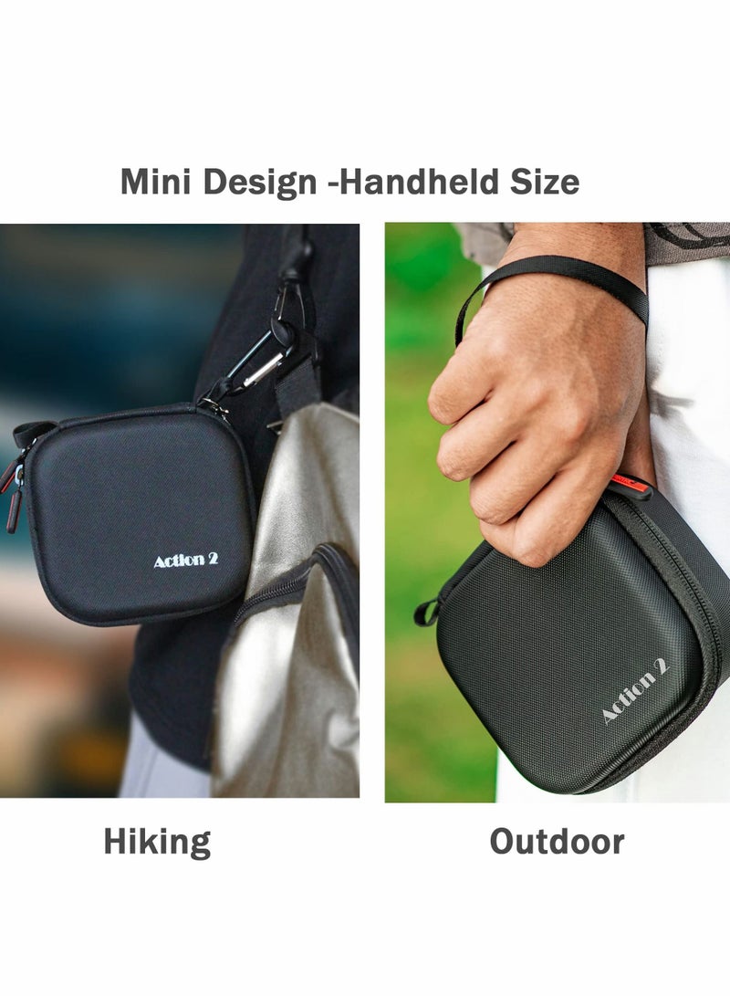 Excefore Mini Carrying Case Protective Storage Bag with Surface-Waterproof for DJI Action 2 Dual-Screen Combination Accessory Drop-Proof Box, Travel and (Black) - Image 3