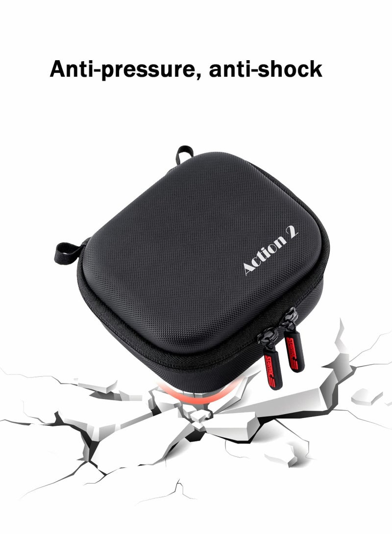 Excefore Mini Carrying Case Protective Storage Bag with Surface-Waterproof for DJI Action 2 Dual-Screen Combination Accessory Drop-Proof Box, Travel and (Black) - Image 5