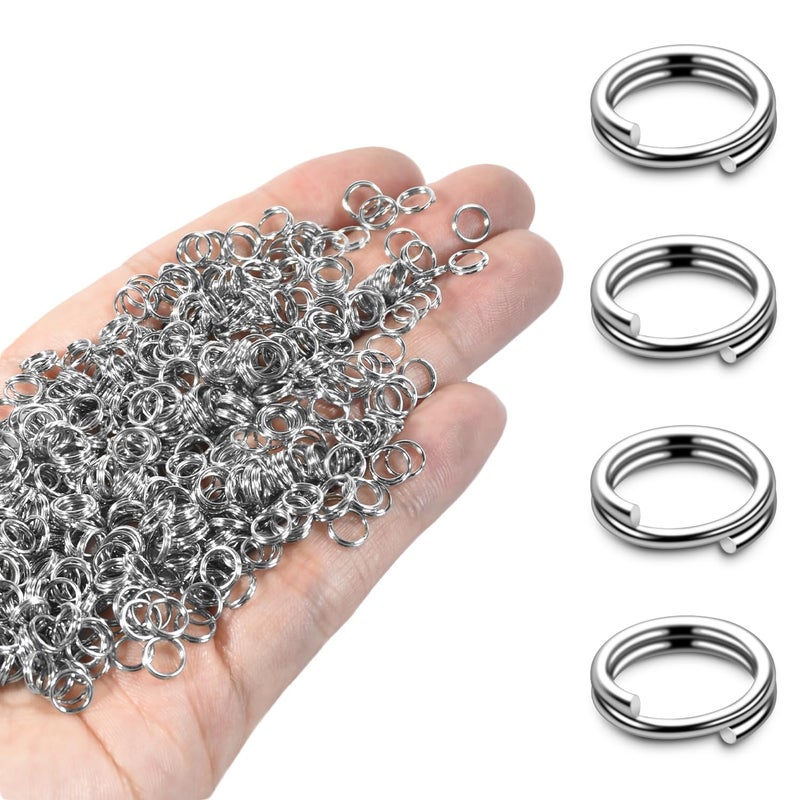 ManTangSun 6mm 300 PCS Silver Tiny Split Ring for Jewelry Making, Double Loops Split Jump Rings Necklaces Bracelets Earrings Metal Mini Key Rings DIY Craft Hardware - Image 1