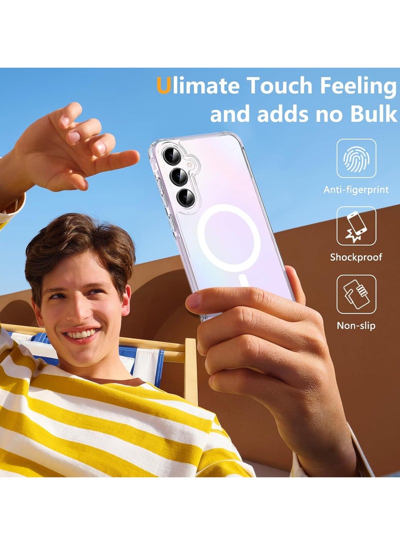 Techie جراب شفاف سامسونج جالاكسي A55 5G مع ماغسيف - غطاء رفيع مقاوم للاصفرار مع حماية عدسة الكاميرا، حامل مغناطيسي متوافق - Image 4