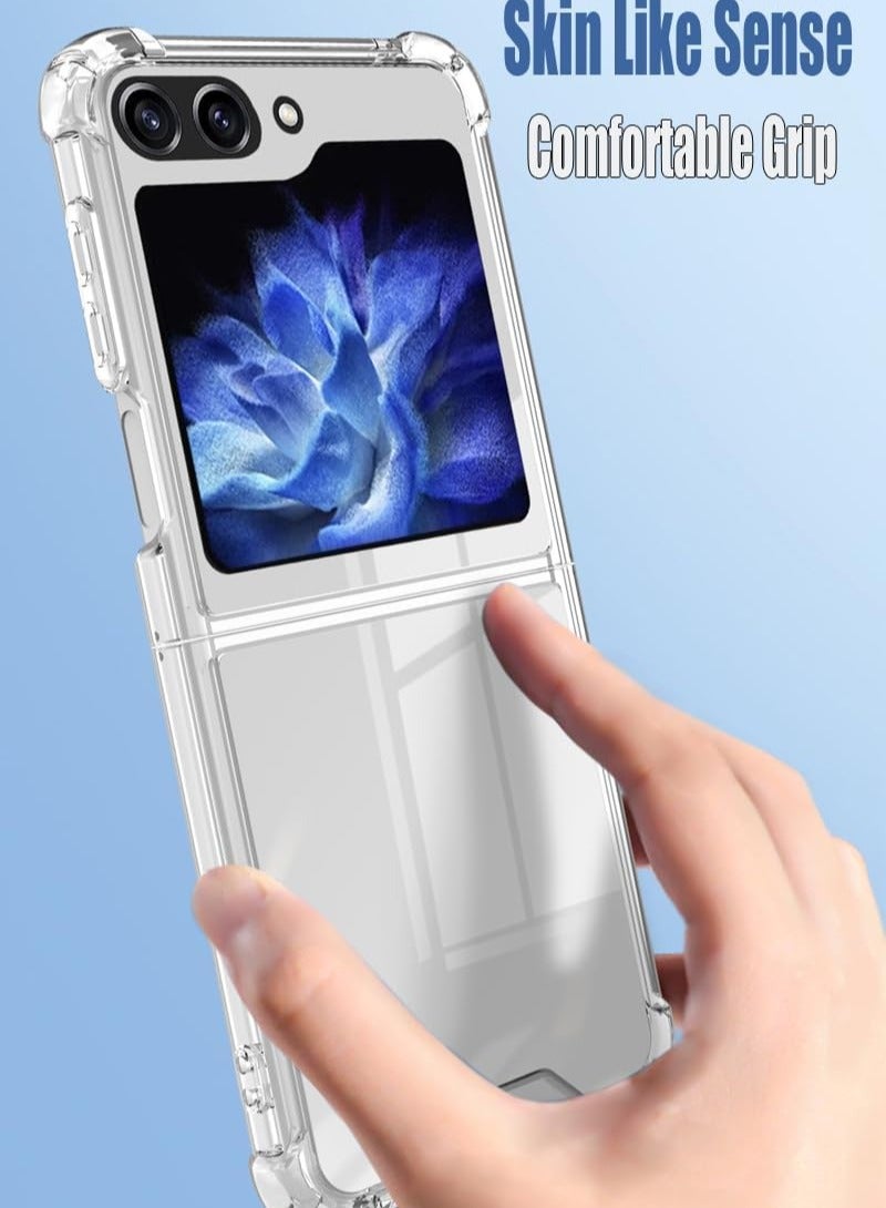 MIGOFAST Samsung Galaxy Z Flip 5 Clear Case Hard PC Back & Soft TPU Bumper Transparent Protective Cover Shockproof Scratch Resistant Case for Samsung Galaxy Z Flip 5 5G - Image 3