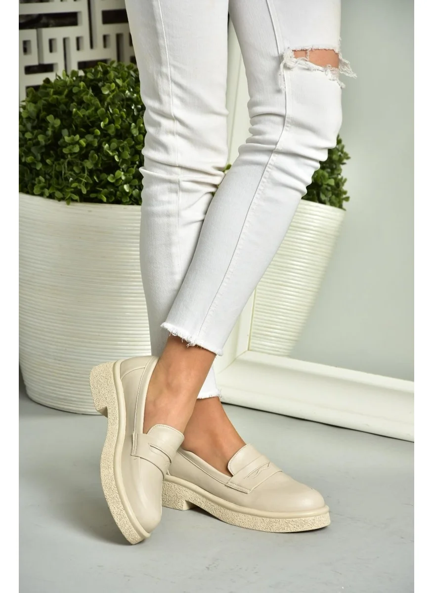 Fox Shoes S996310009 Beige Thick Soled Women's Shoes