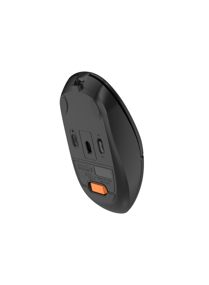 Dual Mode Wireless/Bluetooth Mouse With Silent Click FB12S, Auto Power Saving, Windows, Mac, Chrome OS, Android, Black