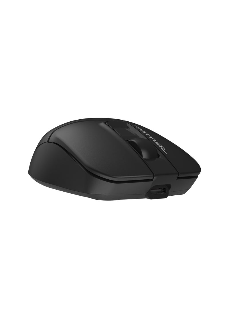 Dual Mode Wireless/Bluetooth Mouse With Silent Click FB12S, Auto Power Saving, Windows, Mac, Chrome OS, Android, Black