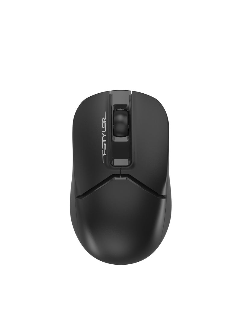 A4TECH A4TECH Dual Mode Wireless/Bluetooth Mouse With Silent Click FB12S, Auto Power Saving, Windows, Mac, Chrome OS, Android, Black  - Image 1