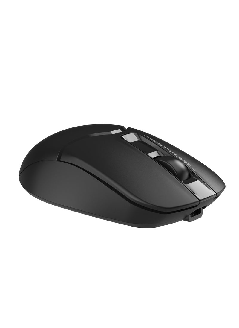 A4TECH A4TECH Dual Mode Wireless/Bluetooth Mouse With Silent Click FB12S, Auto Power Saving, Windows, Mac, Chrome OS, Android, Black  - Image 3