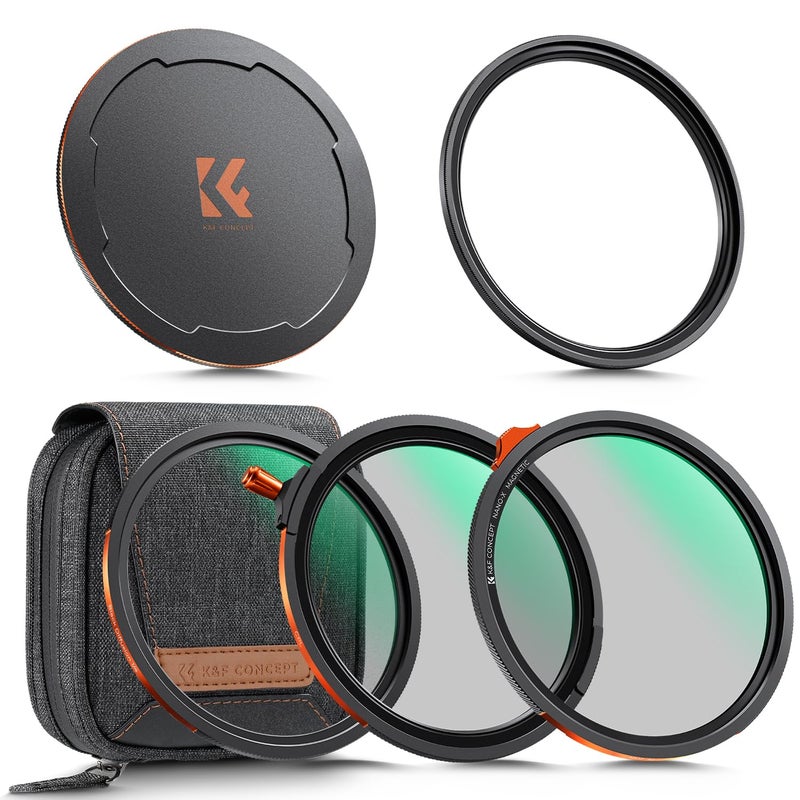 K&F Concept مجموعة K&F CONCEPT 67mm المغناطيسية 1s Swap 5-Pack: CPL + VND2-32 + تشتت أسود 1/4 + حلقة أساسية مغناطيسية + مجموعة غطاء العدسة مع حقيبة تخزين، 28 طبقة متعددة للعدسات الكاميرا (سلسلة Nano-X) - Image 1