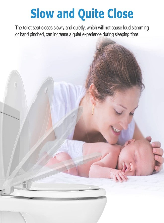 GAOMON Elongated Toilet Seat with Toddler Seat, White Toilet Lid for Kids and Adults, Soft Close PP Toilet Seat with Child Seat, Toddler Toilet Seat for Home Kids Potty Training - Image 4