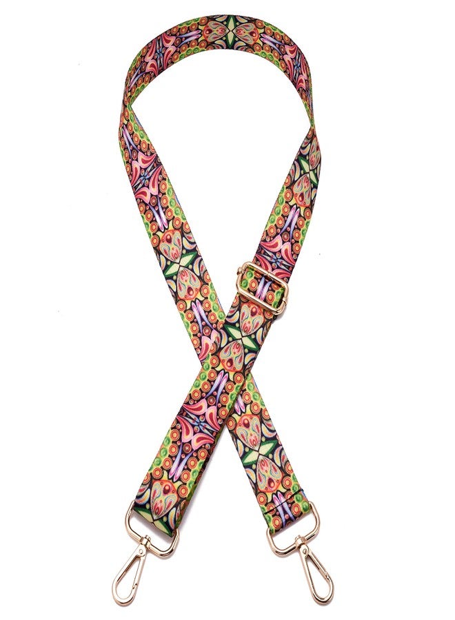 ZOOEASS Wide Shoulder Strap Adjustable Replacement Belt Guitar Style Crossbody Bag Handbag Strap Multicolor Canvas Straps(Wide:1.4in) (Paisley) - Image 1