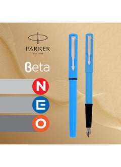 PARKER Beta Neo Chrome Trim Fountain Pen| Blue Body Color With 1 Ink Cartridge | Ink Color - Blue | Unique Gift For Employees | Leading Pen For Corporate  - Image 4