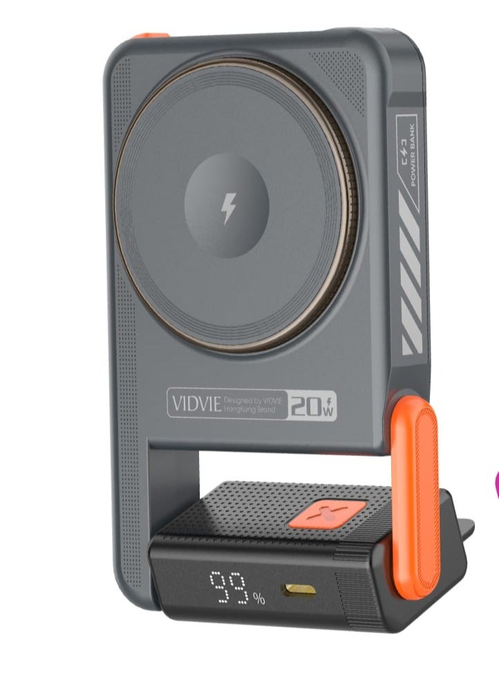 فيدفي بنك طاقة VIDVIE PB7006 اللاسلكي السريع بقوة 15 وات - 10,000 مللي أمبير/ساعة مع شاشة عرض مباشرة ودعم شحن الساعة