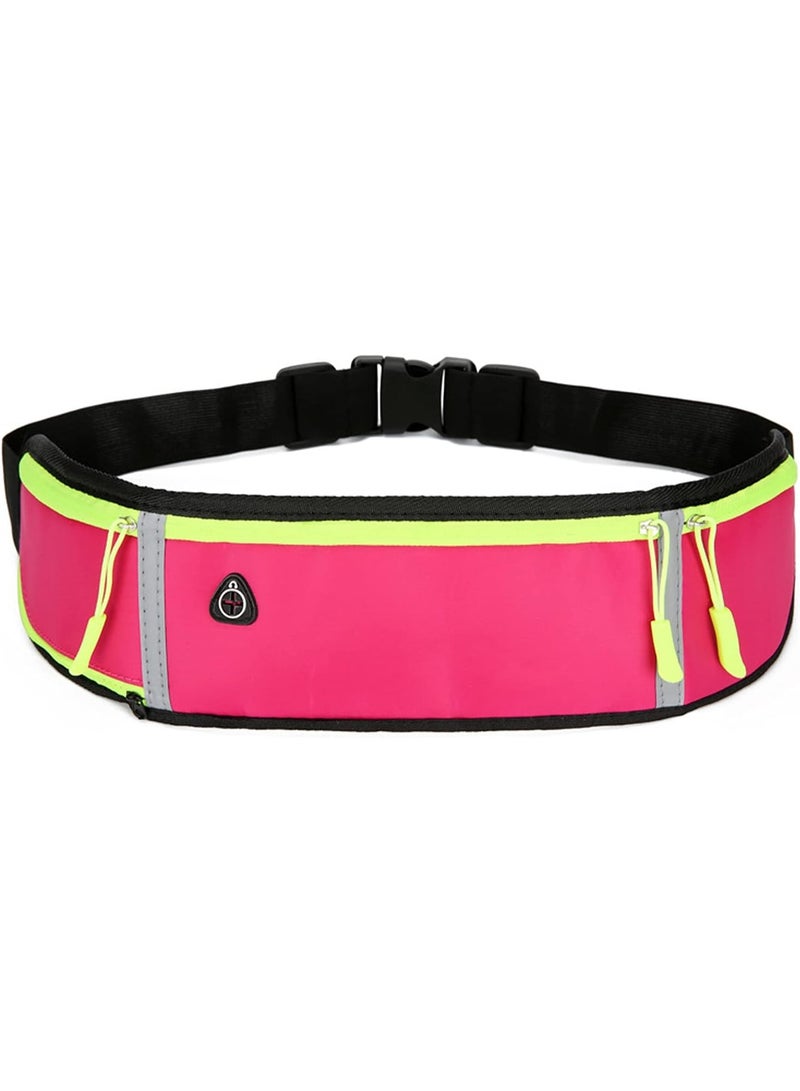 Sports Portable Running Waist Bag, Waist Pack Bag for Hiking Cycling Workout, Reflective Runners Belt Jogging Pocket Belt, Travelling Money Phone Holder for Running