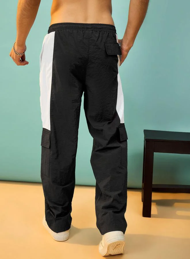 Mascln Sassafras Flap Pocket Parachute Pants with Contrast Panel by Styli