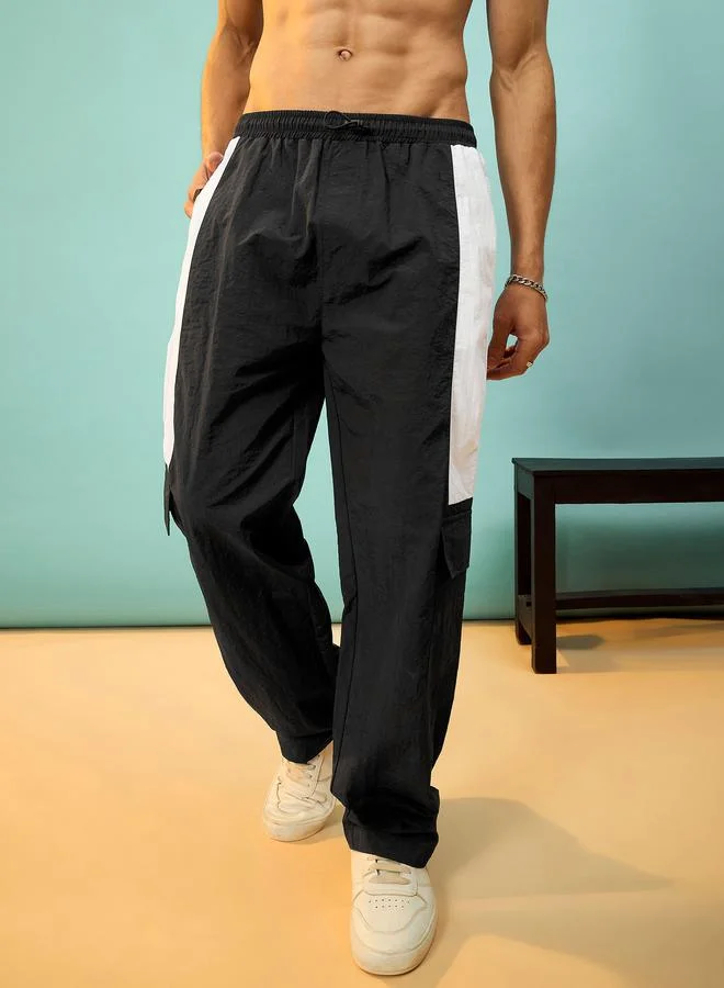 Mascln Sassafras Flap Pocket Parachute Pants with Contrast Panel by Styli