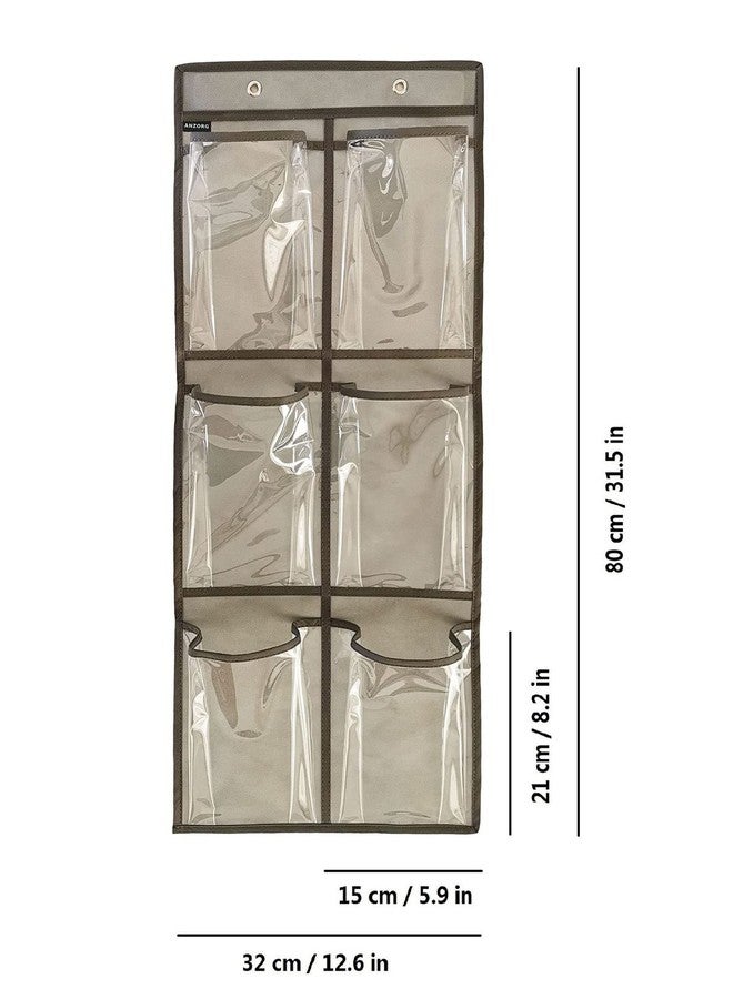 ANZORG 2 Packs Over The Door Hanging Closet Shoes Holder Organizer Shoe Storage Shoe Rack with 6 Pockets (Clear PVC Pockets) - Image 5