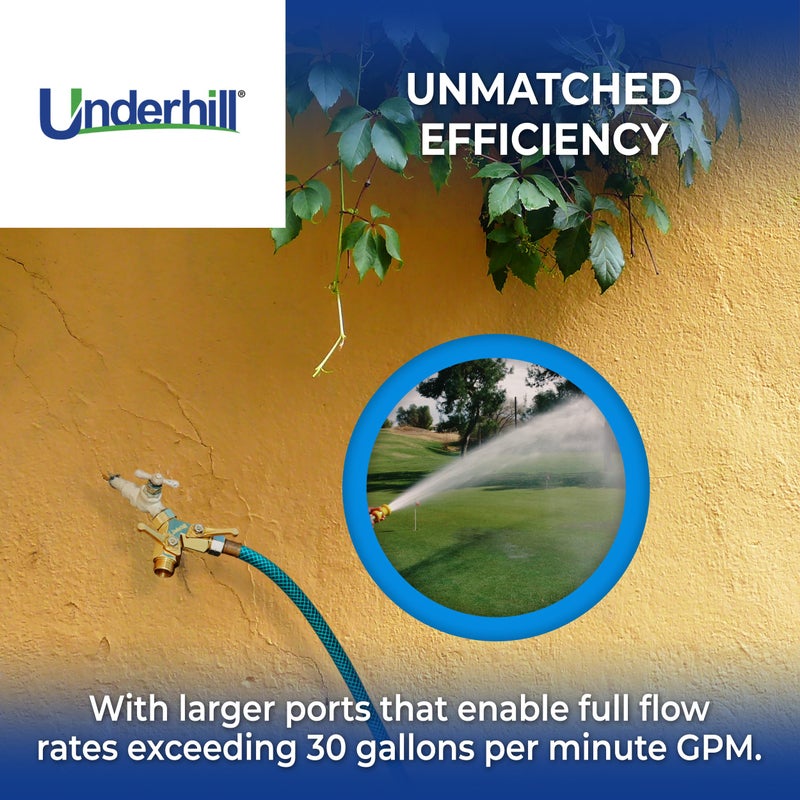 Underhill Garden Y Hose Splitter 2 Way, Heavy Duty Bib Faucet Spigot Connector with Water Shut Off Valves, Metal, 30 GPM, 3/4-Inch Thread, A-HB2HF - Image 5
