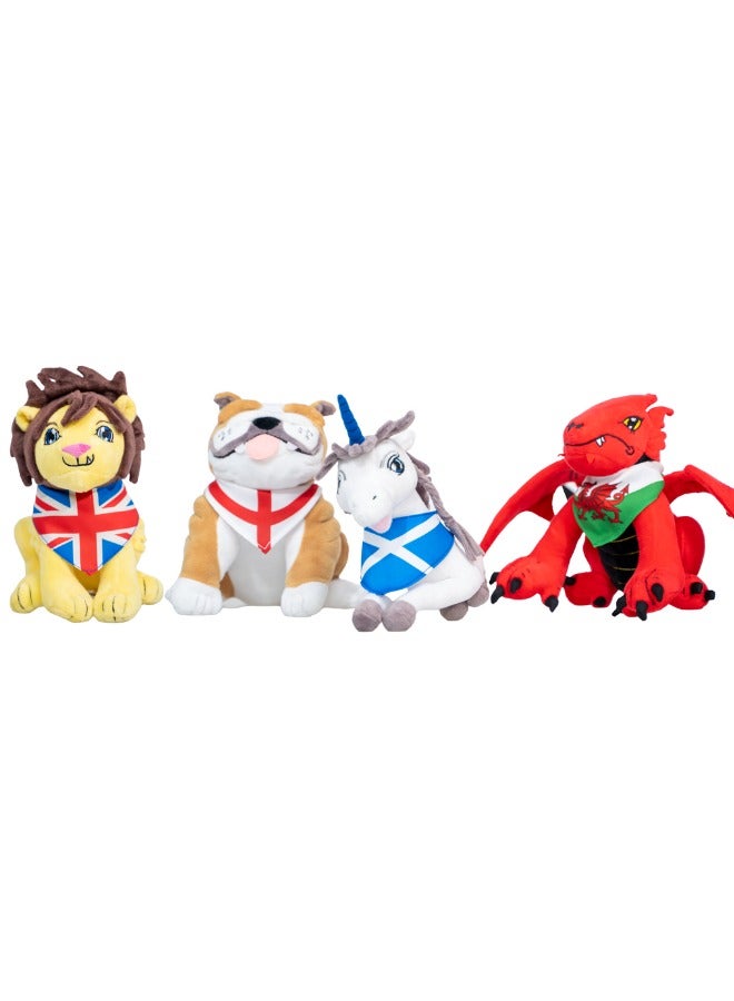 DXB GADGETS British Bulldog Welsh Dragon Scottish Unicorn & Saint George’s Lion Plush Toys  - Image 1