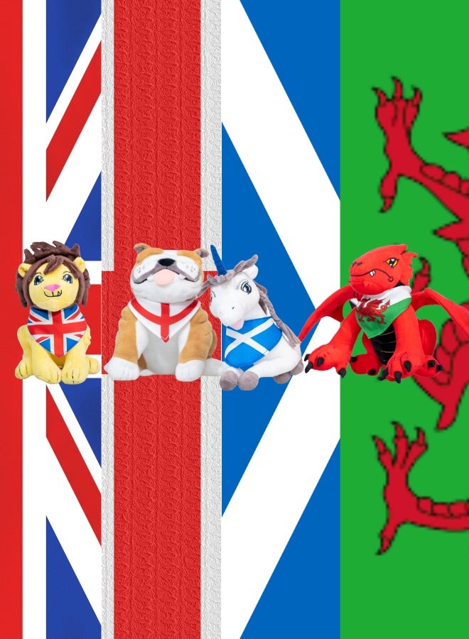 DXB GADGETS British Bulldog Welsh Dragon Scottish Unicorn & Saint George’s Lion Plush Toys  - Image 2