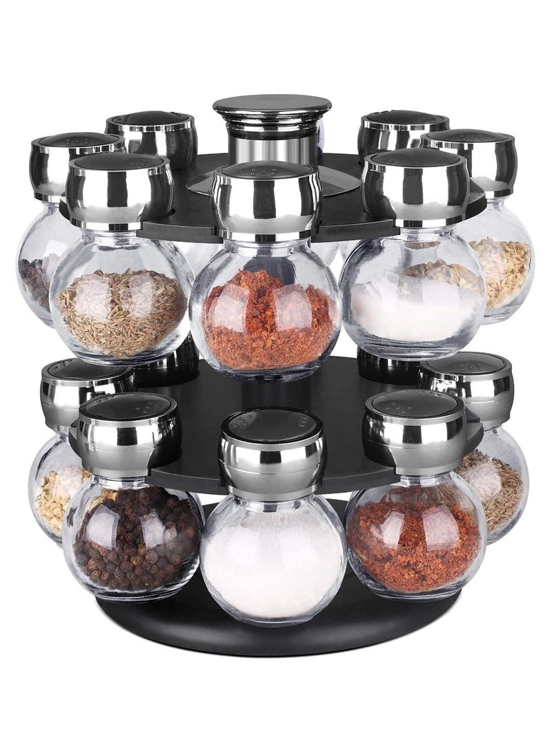 DubaiGallery 16 Jar 360° Rotating Kitchen Organizer Multi-Purpose Kitchen Storage Big Revolving Rotating Spice Rack for Kitchen Masala Rack Condiment Cabinet Spice Rack