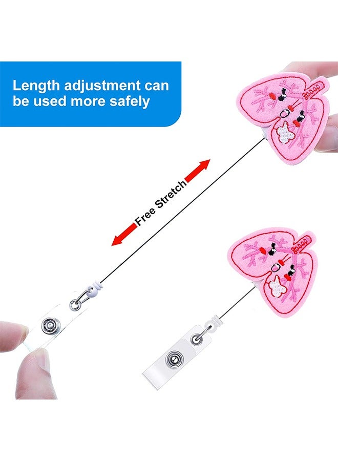 اتش واي 3 قطع قابلة للسحب شارة بكرة حامل لشارة الممرضة بكرة شعرت حامل العلامة مع مشبك معرف شارة بكرة كليب لمدرسة مكتب طبيب الممرضة (الدماغ ، الرئة ، القلب) - Image 3