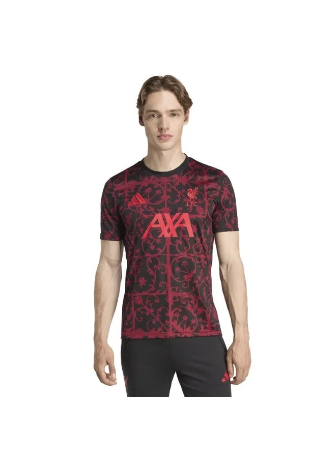 اديداس قميص ليفربول الأسود بأكمام قصيرة للرجال