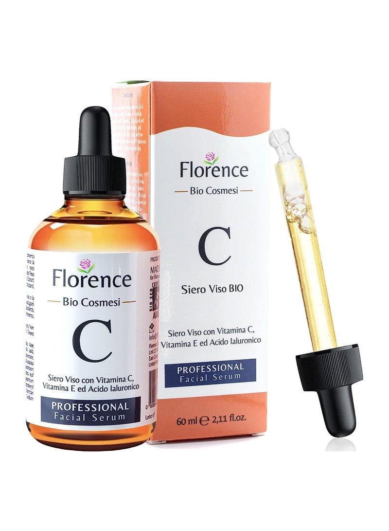 Florence Organic Vitamin c and Hyaluronic Acid Serum for Aging, Dark Spots and Wrinkles 60ml - Image 1