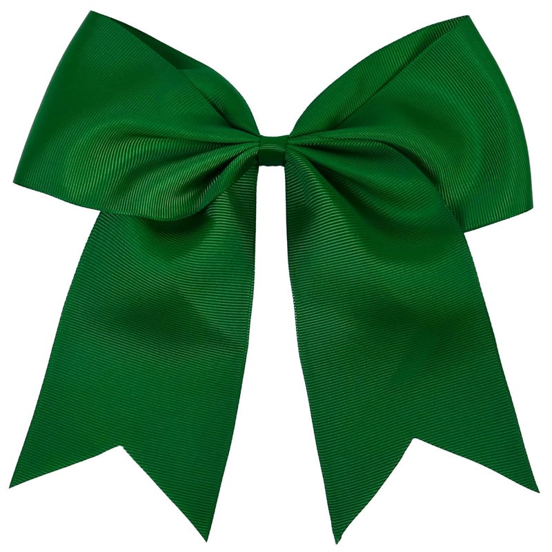 Tobeffect Hair Clip  8 Inch Green Hair Bow  Cheerleading Bows for Girls Women Cheerleaders Grosgrain Material  Perfect for Hair Securing Festivals Birthdays Weddings School