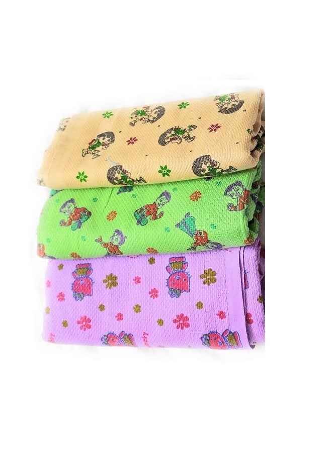 Cotton Colors Color Cartoon Printed Cotton Bath Towel, Full Size (30x60inch) 200gsm, Pack of 4_HA117 - Image 2