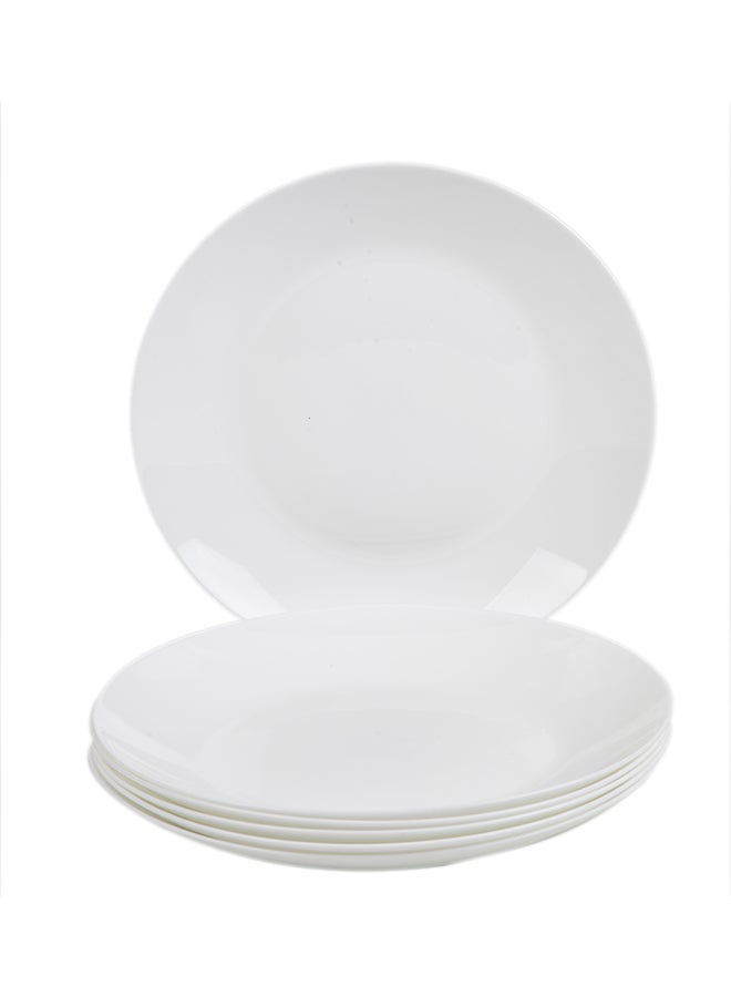 ايست من نون طقم أطباق عشاء كبيرة 10 بوصة مجموعة من 6، أطباق زجاجية أوبال بيضاء خفيفة الوزن، آمنة في غسالة الصحون والميكروويف - Image 1