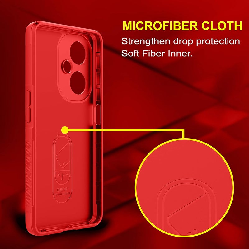 ZAPCASE غطاء خلفي لهاتف Oneplus Nord Ce 3 Lite 5G | متوافق مع غطاء خلفي لهاتف Oneplus Nord Ce 3 Lite 5G | غطاء سحري من السيليكون السائل مع حماية للكاميرا | أحمر - Image 4