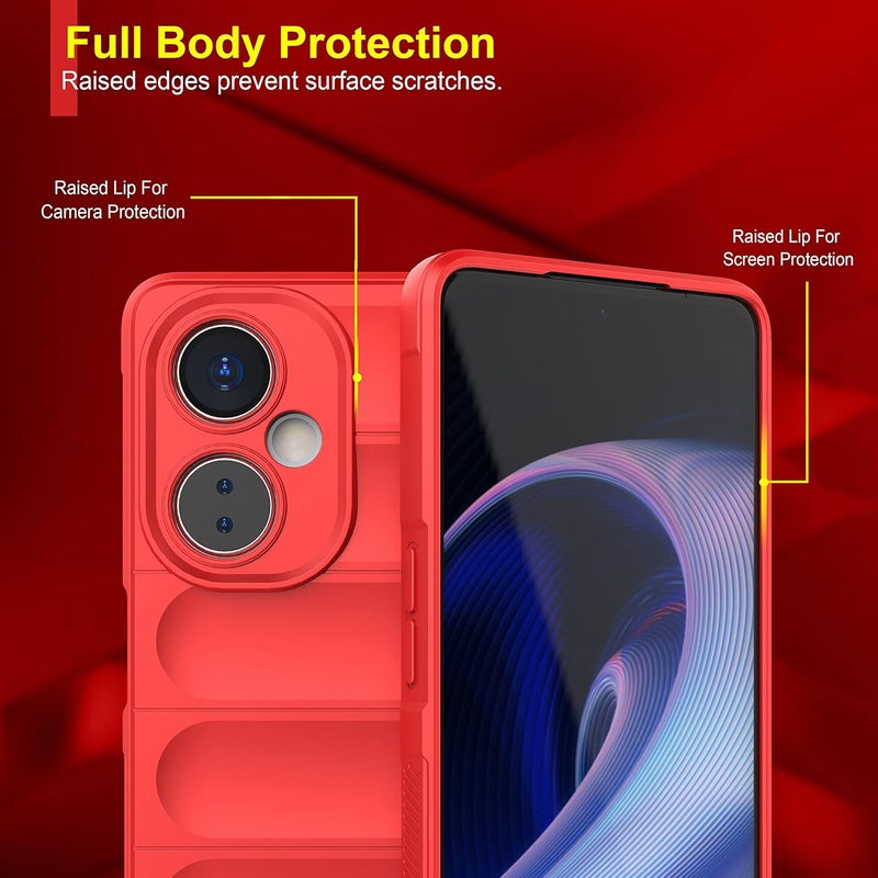 ZAPCASE غطاء خلفي لهاتف Oneplus Nord Ce 3 Lite 5G | متوافق مع غطاء خلفي لهاتف Oneplus Nord Ce 3 Lite 5G | غطاء سحري من السيليكون السائل مع حماية للكاميرا | أحمر - Image 3