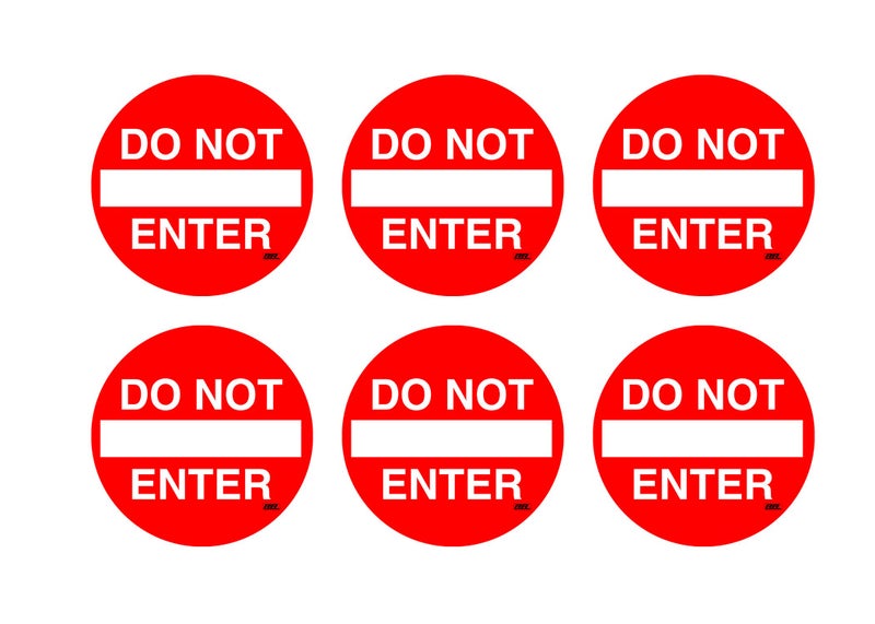 Rogue River Tactical Do Not Enter No Entrance Sticker Sign Warning 3" Pack of 6 Vinyl Decal Indoor Outdoor Window Door Business Retail Store - Image 1