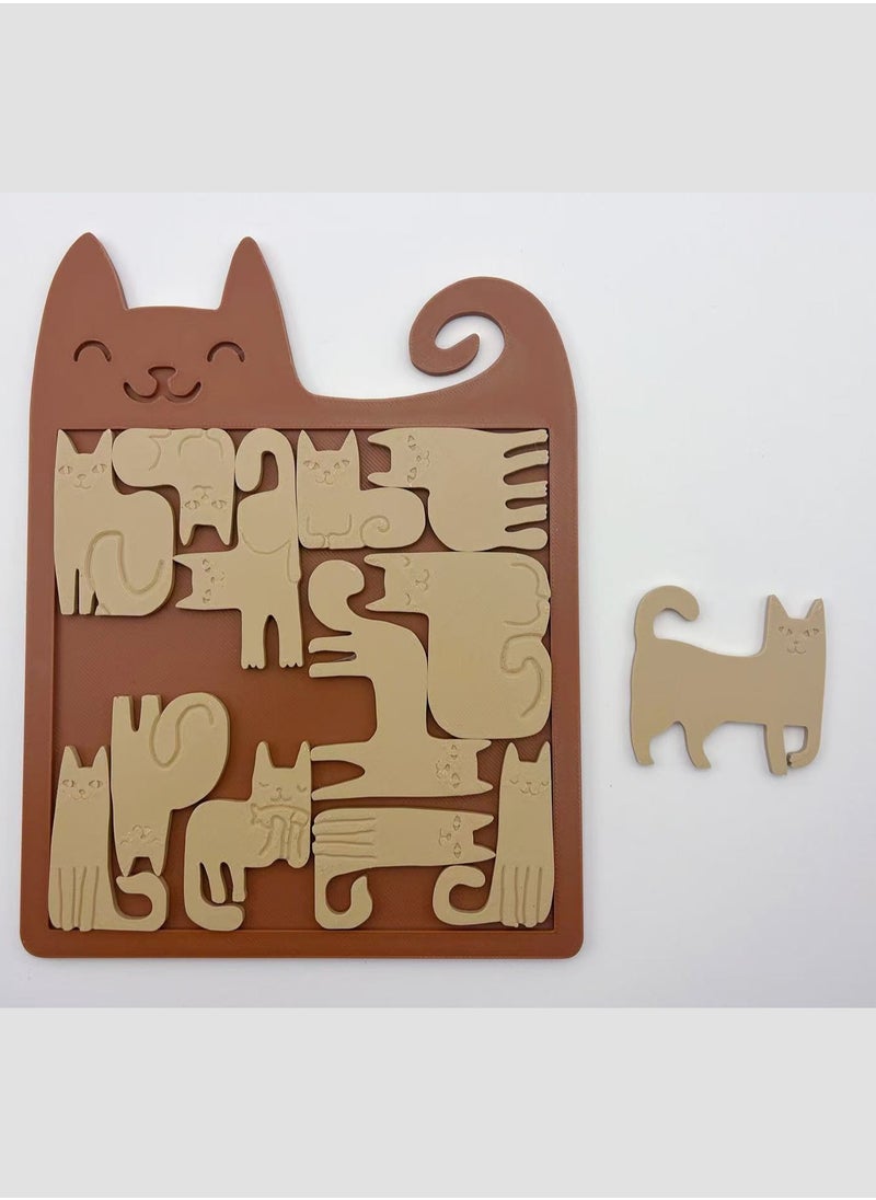 3D Brothers Whiskers & Paws - Cat Puzzle Board Game for Curious Minds 