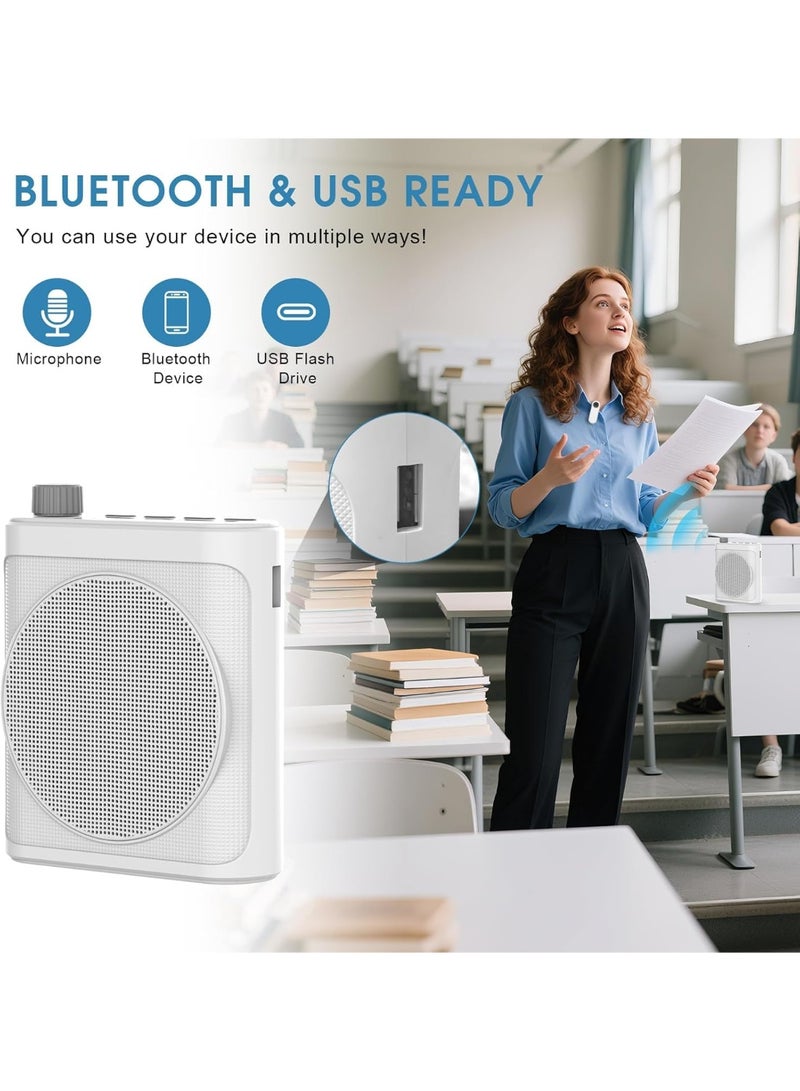 Voice Amplifier for Teachers with 2 Lav Mic, Portable Classroom Microphone for Teachers Wireless, Long Battery Voice Amplifier Wireless Microphone System for Teaching, Speaking - Image 2