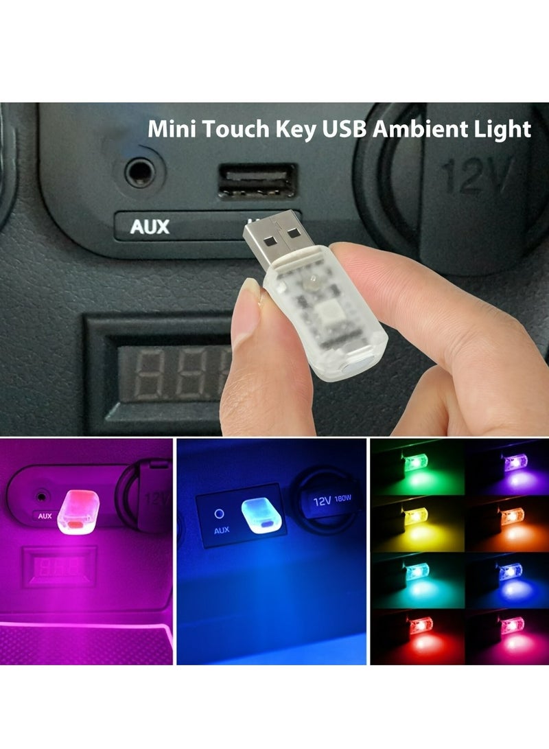 Generic 2PCS USB LED Car Interior Atmosphere Lamp, Portable Mini Auto Ambient Lighting Kit, Plug-in USB Interface LED Decor Night Lamp, Car Accessories for Lighting  - Image 2
