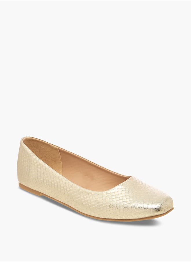 Flora Bella By Shoexpress Women's Animal Textured Slip-On Ballerina Shoes  - Image 1