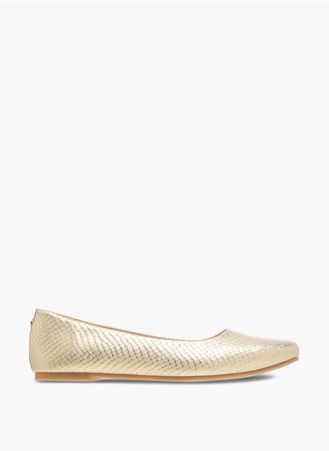Flora Bella By Shoexpress Women's Animal Textured Slip-On Ballerina Shoes  - Image 3