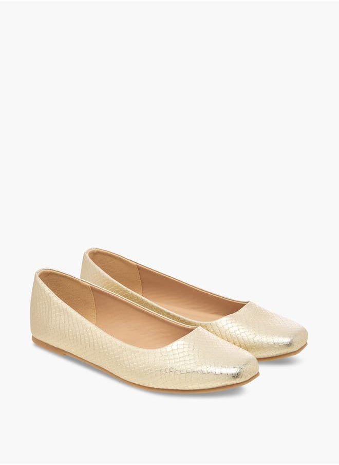 Flora Bella By Shoexpress Women's Animal Textured Slip-On Ballerina Shoes  - Image 2